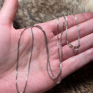 Thick vintage sterling silver Italian box chain necklace